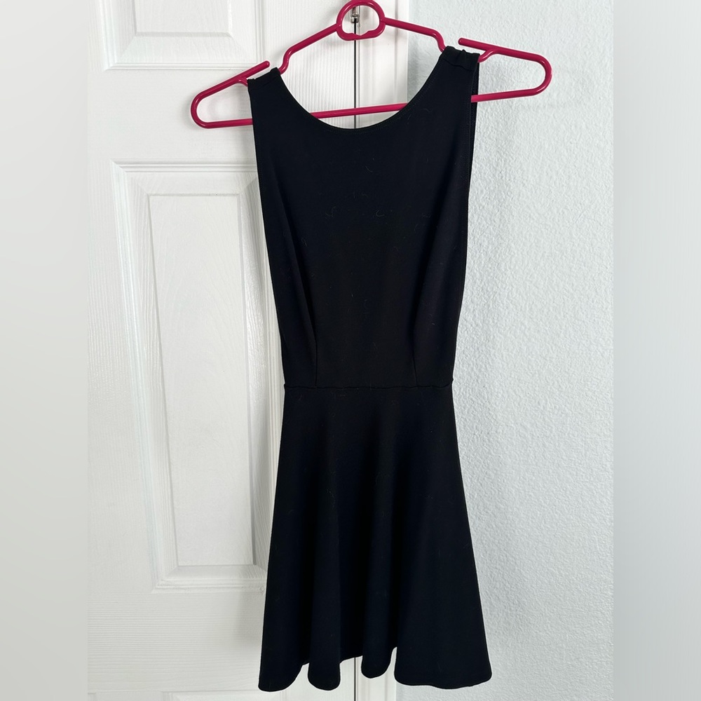 Sexy backless low side cut little black dress